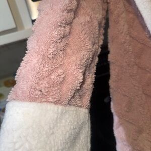 Cozy Pink and White Sherpa housecoat